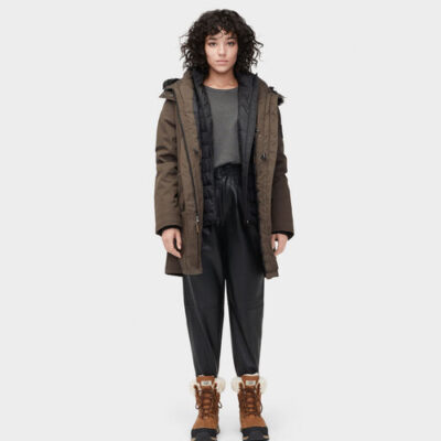 UGG Adirondack Parka voor Dames in Dark Olive, maat M | Polyester