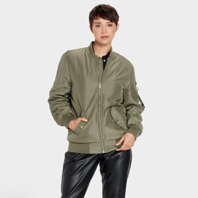 UGG Frances Oversized Bomber Jas voor Dames in Olive, maat XS | Polyester