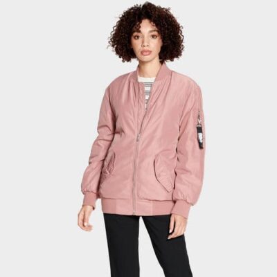 UGG Frances Oversized Bomber Jas voor Dames in Pink Dawn, maat L | Polyester