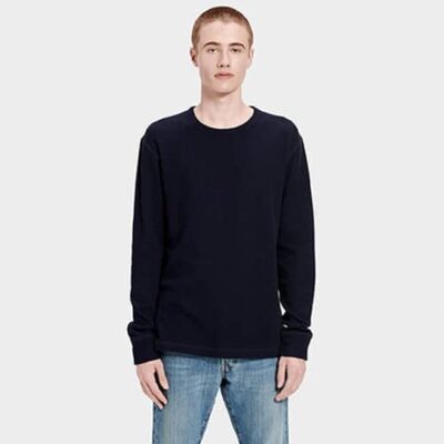 UGG Adam Long Sleeve Waffle Trui voor Heren in Navy Heather, maat XL | Katoen