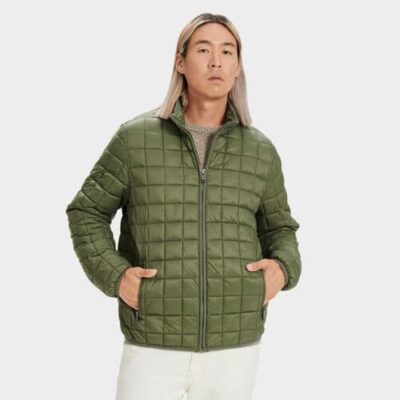 UGG Joel Packable Quilted Jas voor Heren in Olive, maat M | Nylon