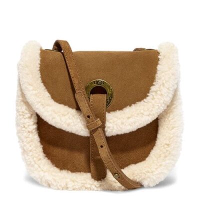 UGG Heritage Crossbody Suede Cross body Tassen voor Dames in Chestnut, maat OS | Leder