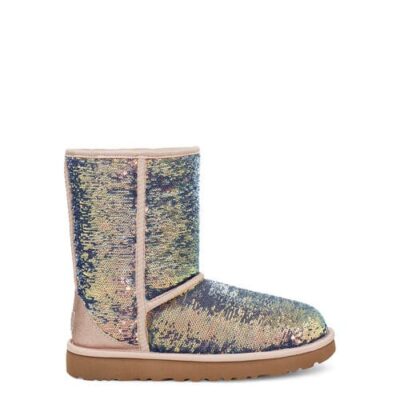 UGG Classic Short Cosmos Sequin Laarzen voor Dames in Quartz, maat 36 | Textiel
