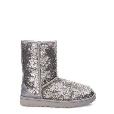 UGG Classic Short Cosmos Sequin Laarzen voor Dames in Silver/Gold, maat 36 | Textiel