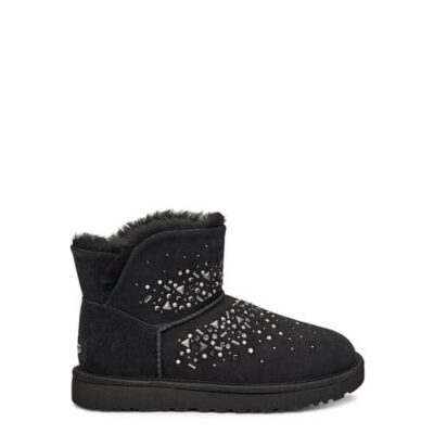 UGG Classic Galaxy Bling Mini Laarzen voor Dames in Black, maat 39 | Suede