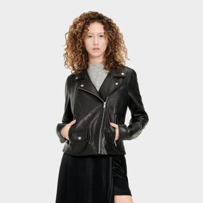 UGG Alba Leather Jas voor Dames in Black, maat S | Leder