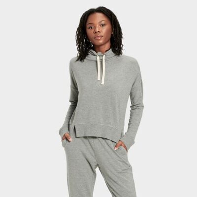 UGG Miya Funnel Neck Truien voor Dames in Grey Heather, maat L | Rayon