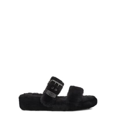 UGG Fuzz Yeah Slide voor Dames in Black, maat 36 | Shearling