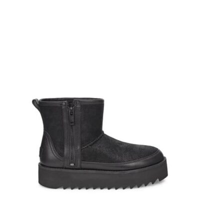 UGG Classic Rebel Biker Mini Laarzen voor Dames in Black, maat 39 | Shearling