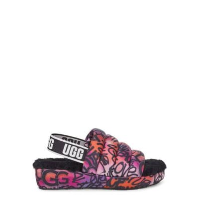 UGG Puff Yeah Pop Graffiti Pantoffels voor Dames, maat 37 | Textiel