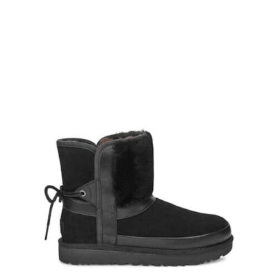UGG Classic Leopard Lined Bow Laarzen voor Dames in Black, maat 39 | Shearling
