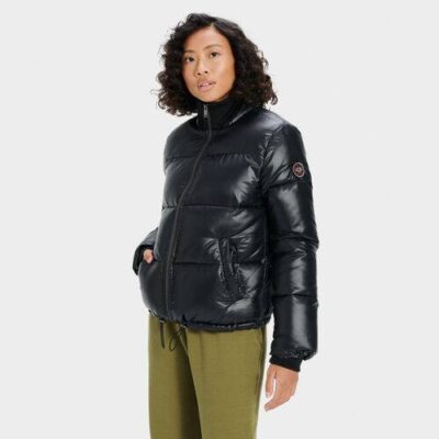 UGG Izzie Puffer Nylon Jas voor Dames in Black, maat XS