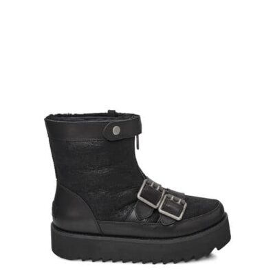 UGG Moto Punk Mini Laarzen voor Dames in Black, maat 36 | Shearling
