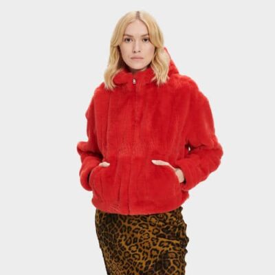 UGG Mandy Faux Fur Jas voor Dames in Blaze, maat XS