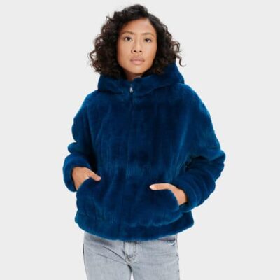 UGG Mandy Faux Fur Jas voor Dames in Deep Emerald, maat L