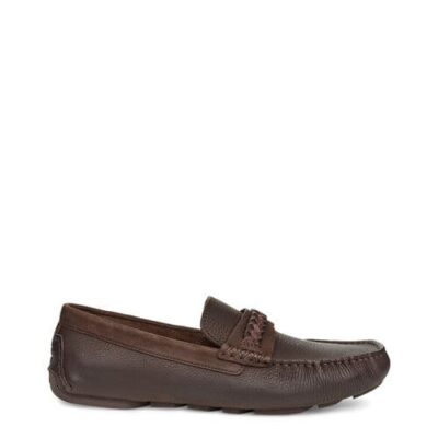 UGG Henrick Leather Braid Mocassins voor Heren in Stout, maat 42 | Leder