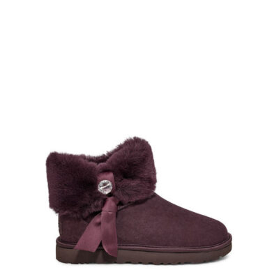 UGG Cinched Fur Mini Laarzen voor Dames in Lodge, maat 36 | Shearling