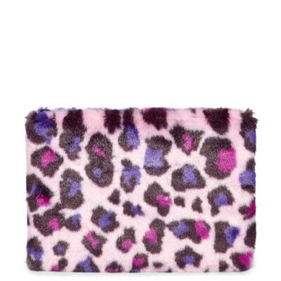 UGG Faux Fur Medium Zip Clutch voor Dames in Leopard Fairy Tale, maat OS
