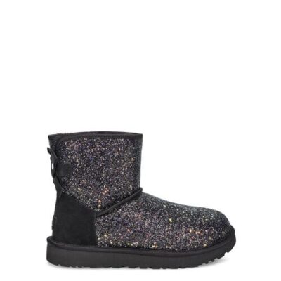 UGG Classic Mini Cosmos Bow Laarzen voor Dames in Black, maat 37 | Textiel