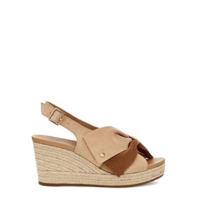 UGG Ysidra Sandalen met Skeehak voor Dames in Bronzer, maat 42 | Leder