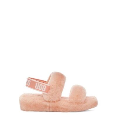 UGG Oh Yeah Slide Sandalen voor Dames in Beverly Pink, maat 41 | Shearling