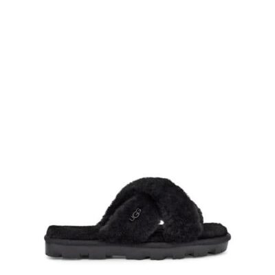 UGG Fuzzette Slide Sandalen voor Dames in Black, maat 41 | Shearling