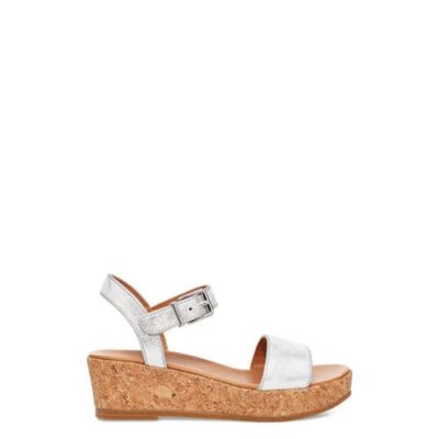UGG Milley Shimmer Sandalen voor Kinderen in Silver, maat 33.5 | Synthetisch