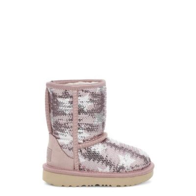 UGG Classic Short II Sequin Star Laarzen voor Kinderen in Pink Crystal, maat 34 | Textiel