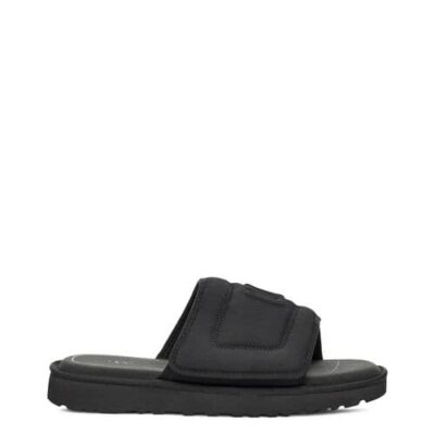 UGG Dune Athletic Molded Logo Slide Sandalen voor Heren in Black, maat 45 | Textiel