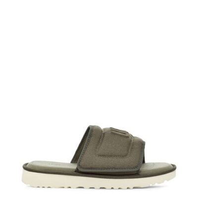 UGG Dune Athletic Molded Logo Slide Sandalen voor Heren in Moss Green, maat 43 | Textiel
