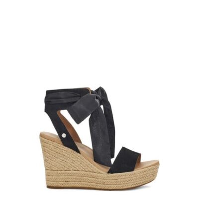 UGG Wittley Sandalen met Skeehak voor Dames in Black, maat 40 | Suede