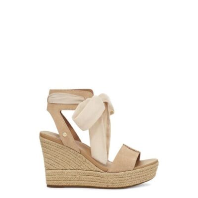 UGG Wittley Sandalen met Skeehak voor Dames in Bronzer, maat 40 | Suede