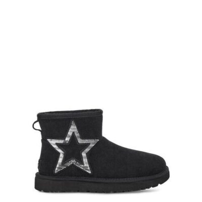 UGG Classic Mini Star Laarzen voor Dames in Black, maat 39 | Suede