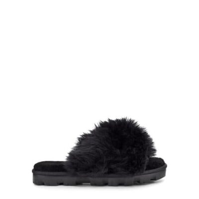UGG Fuzzalicious Slide Sandalen voor Dames in Black, maat 37 | Shearling