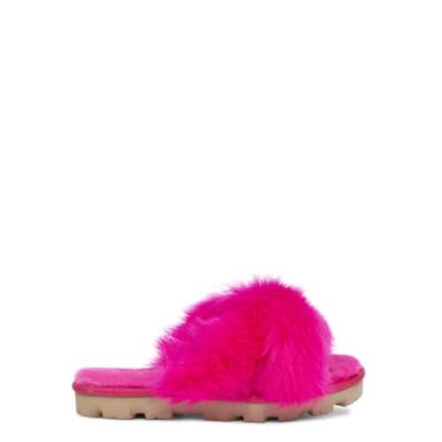 UGG Fuzzalicious Slide Sandalen voor Dames in Rock Rose, maat 41 | Shearling