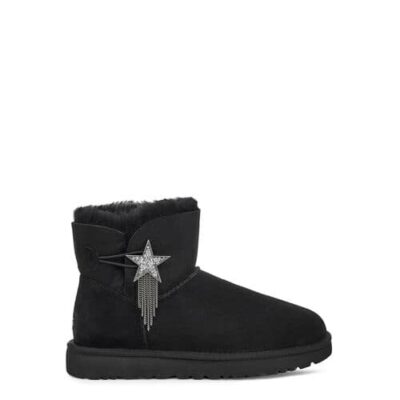 UGG Mini Bailey Star Laarzen voor Dames in Black, maat 39 | Leder
