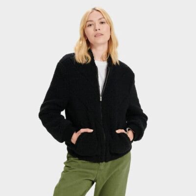 UGG Annalise Teddy Jas voor Dames in Black, maat S | Polyester