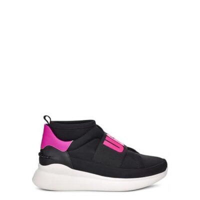 UGG Neutra Neon Sneaker voor Dames in Black/Neon Pink, maat 40 | Textiel