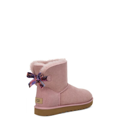 UGG Mini Bailey Bow II Graffiti Laarzen voor Dames in Pink Crystal, maat 36 | Shearling