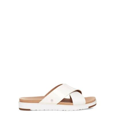 UGG Kari Slide Sandalen voor Dames in White, maat 37 | Leder