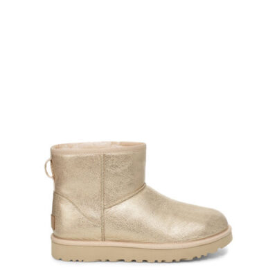 UGG Classic Mini II Iridescent Laarzen voor Dames in Gold, maat 38 | Shearling