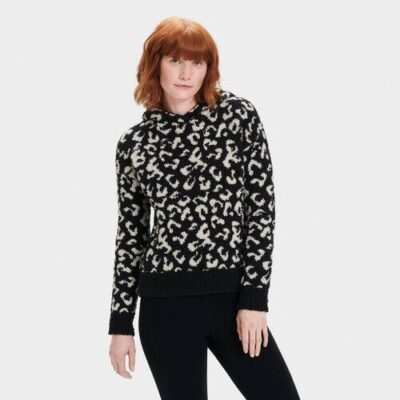 UGG Louise Truien voor Dames in Black Leopard, maat M | Katoenmix