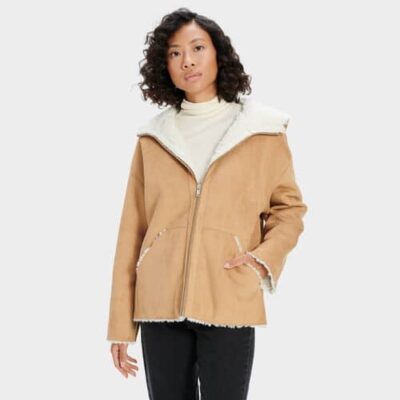 UGG Jody Faux Shearling Jas voor Dames in Chestnut, maat S | Faux Fur