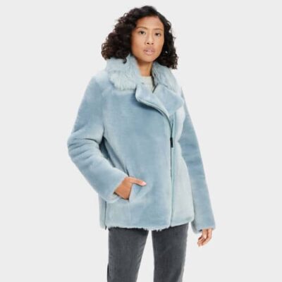 UGG Nadine Short Shearling Jas voor Dames in Succulent, maat XS