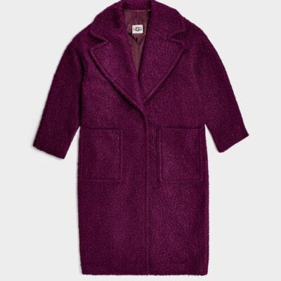 UGG Hattie Long Oversized Jas voor Dames in Eggplant, maat L | Shearling