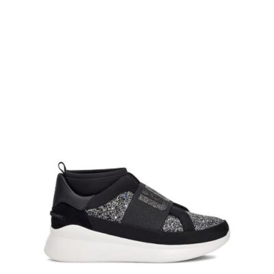 UGG Neutra Chunky Glitter Sneaker voor Dames in Black Glitter, maat 40.5 | Textiel