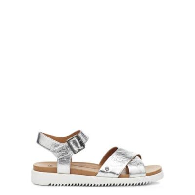 UGG Zoie Metallic Sandalen voor Dames in Silver, maat 36