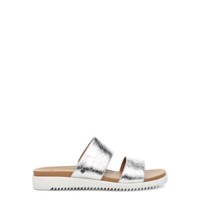 UGG Zyle Metallic Slide Sandalen voor Dames in Silver, maat 38.5