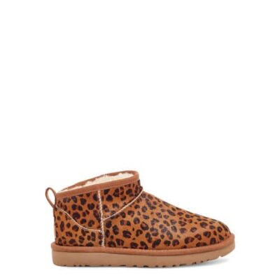 UGG Classic Ultra Mini Leopard Laarzen voor Dames in Natural, maat 40 | Cow Hair