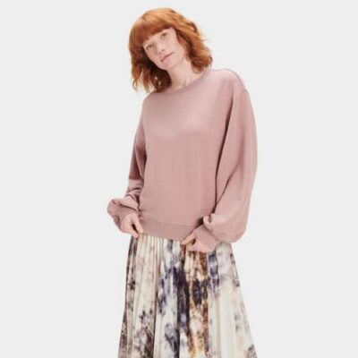 UGG Brook Balloon Sleeve Truien voor Dames in Dusty Rose, maat L | Modal